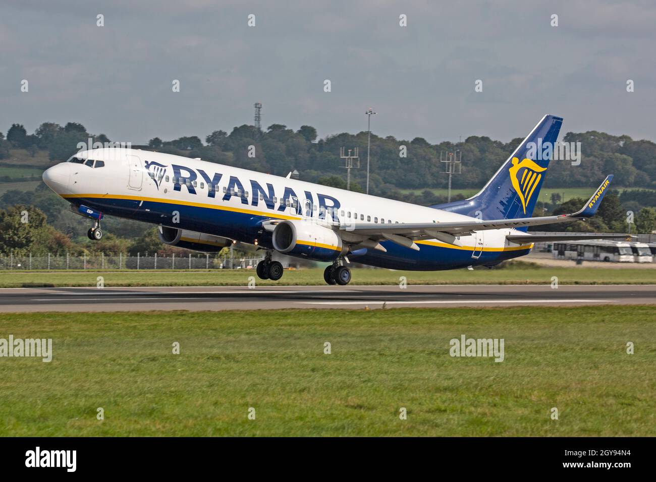 A Ryanair Boeing 737-800 Airliner at Bristol Lulsgate Airport, England. Stock Photo