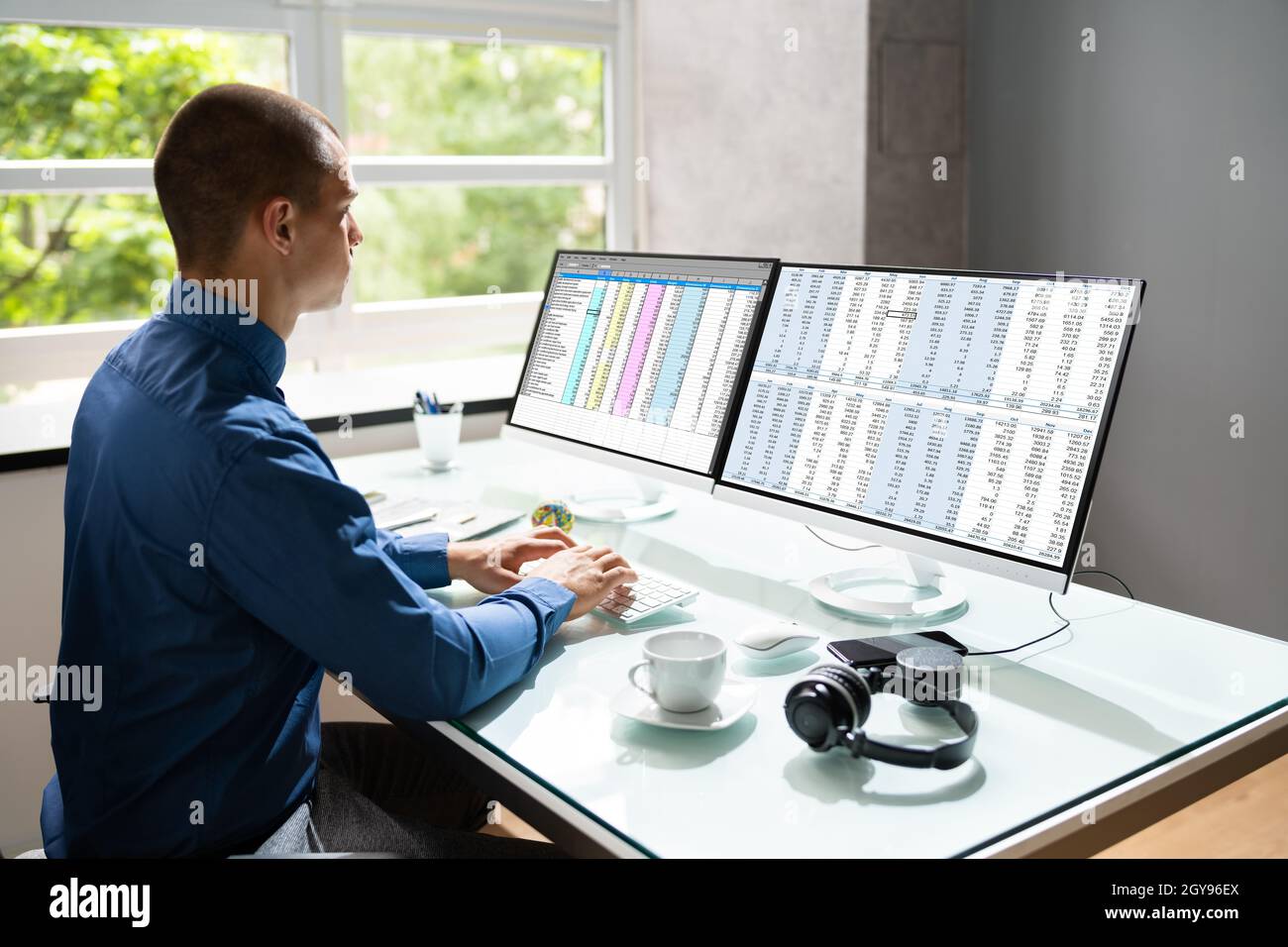 Spreadsheet Analyst Employee Or Professional Medical Coder Stock Photo