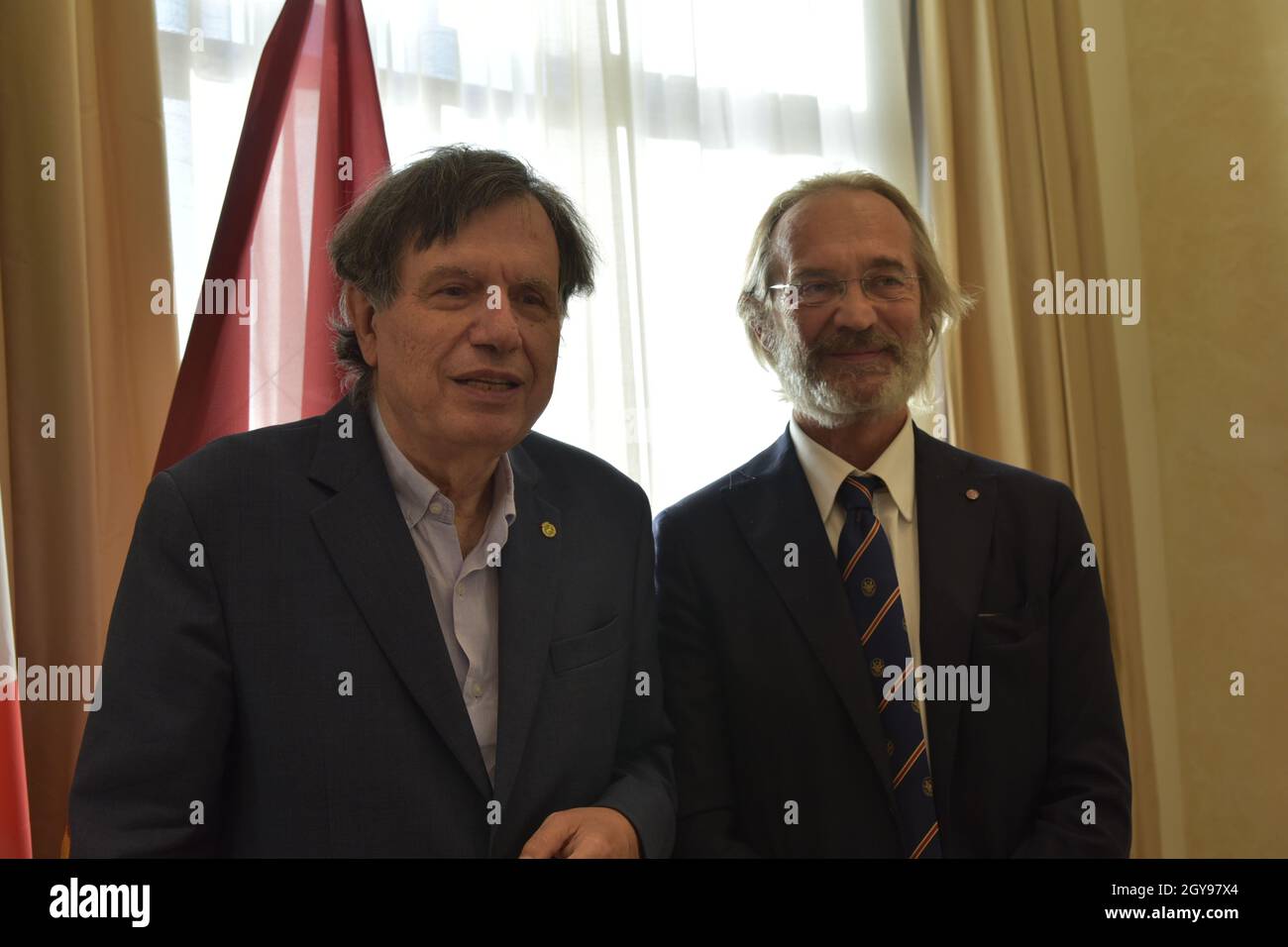 Rome, Italy. 05th Oct, 2021. Greetings from the Nobel Prize winner Giorgio Parisi at the Sapienza Università di Roma academic community after being named one of the winners of the Nobel Prize in Physics, Tuesday 5 October 2021, Rectorate Hall and Physics Building - (Photo by Stefania Sepulcri/Sapienza Università di Roma via Credit: Sipa USA/Alamy Live News Stock Photo