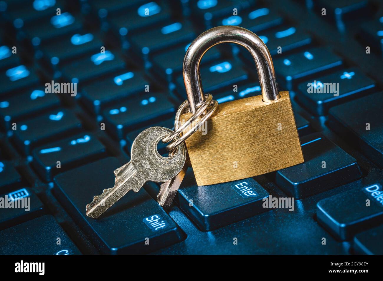 Security lock on a computer keyboard - computer security concept Stock  Photo - Alamy