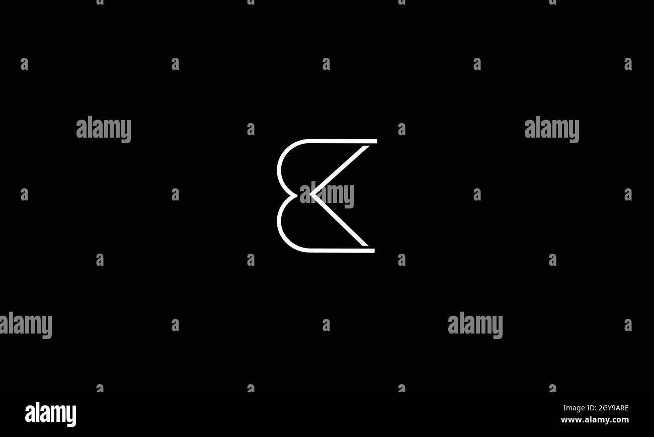LETTERS EC LOGO DESIGN WITH NEGATIVE SPACE EFFECT FOR ILLUSTRATION USE Stock Vector