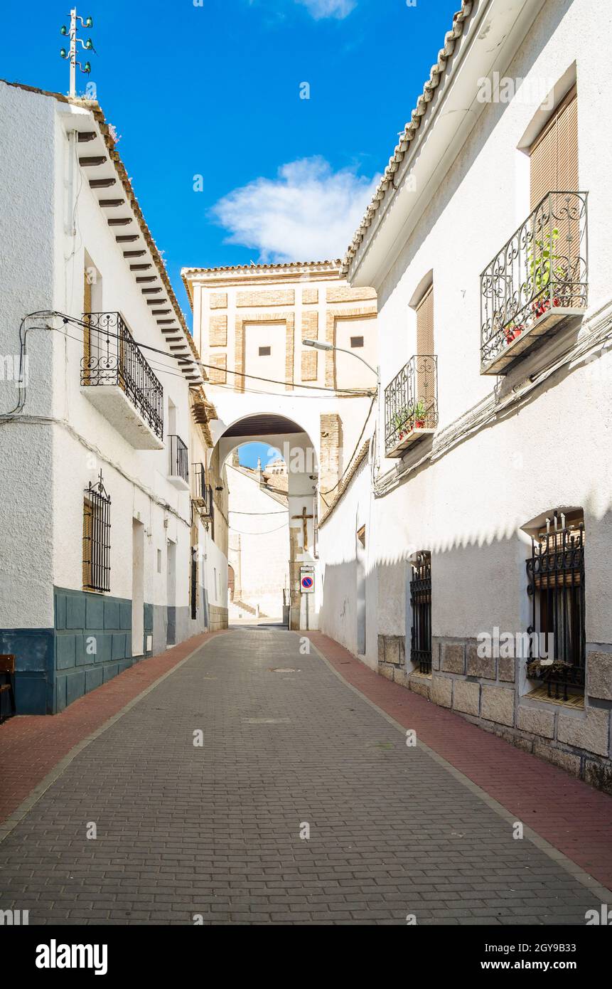 Architecture in La Puebla de Montalban, a village in Toledo province, Castilla La Mancha, Spain Stock Photo
