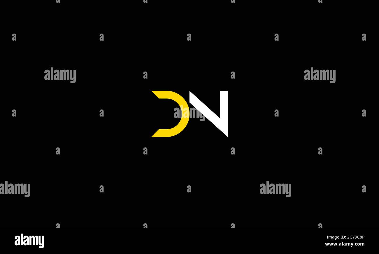 LETTERS DN LOGO DESIGN WITH NEGATIVE SPACE EFFECT FOR ILLUSTRATION USE Stock Vector