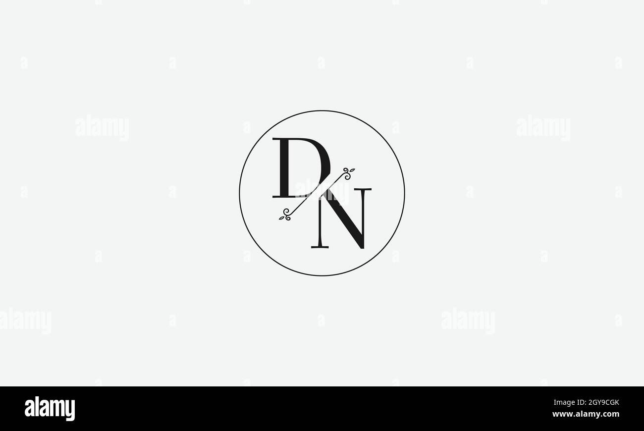 LETTERS DN LOGO DESIGN WITH NEGATIVE SPACE EFFECT FOR ILLUSTRATION USE Stock Vector