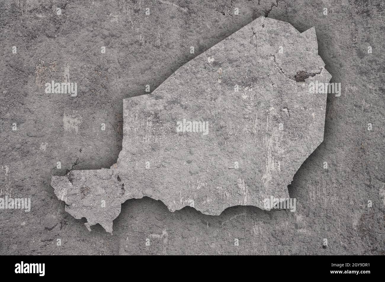 Map of Niger on weathered concrete Stock Photo - Alamy
