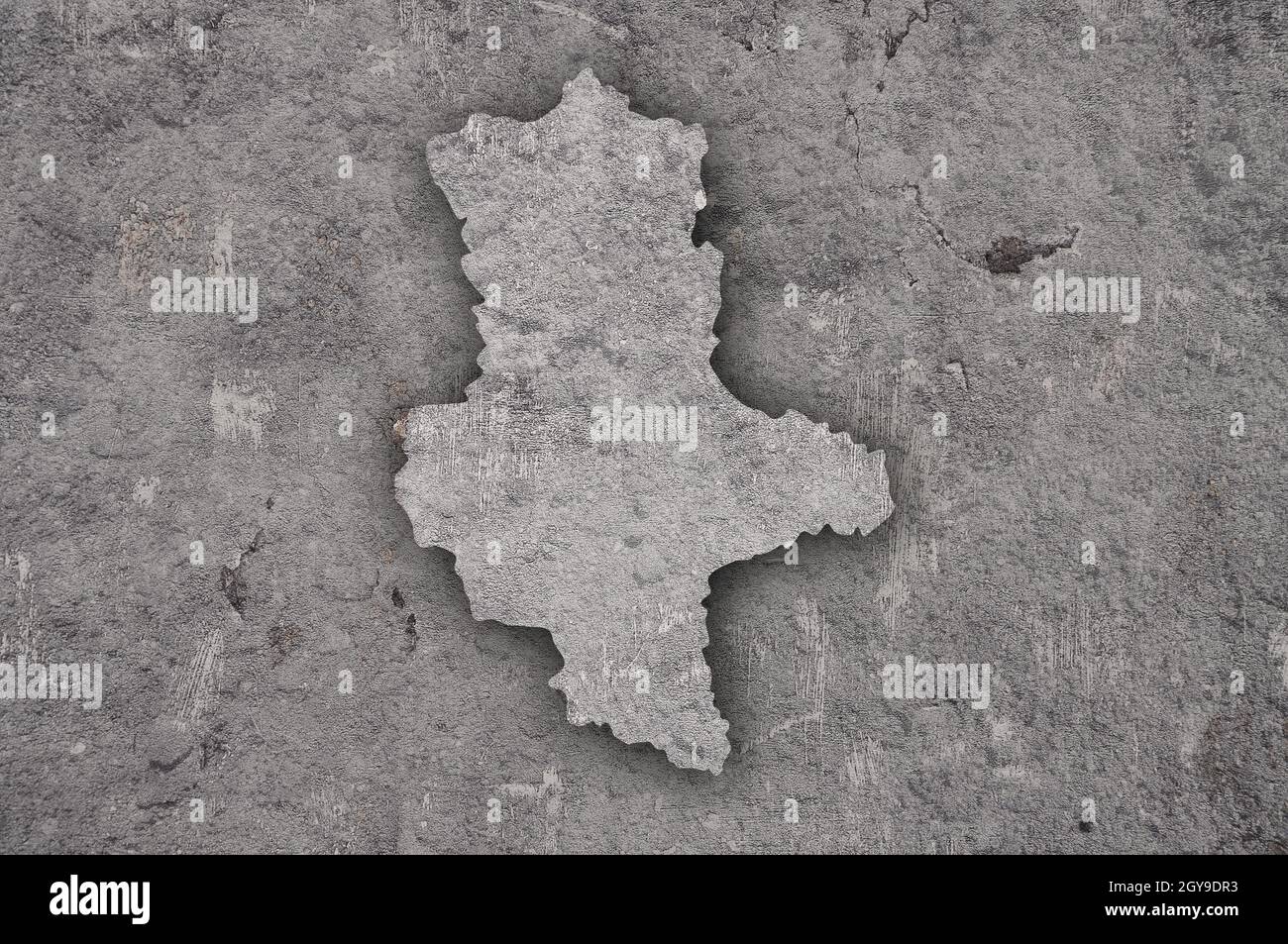 Map of Saxony-Anhalt on weathered concrete Stock Photo - Alamy