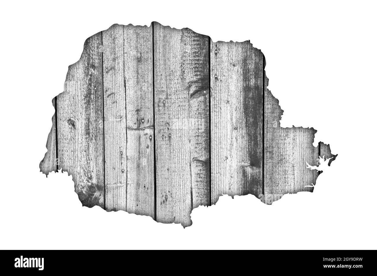Map of Parana on weathered wood Stock Photo