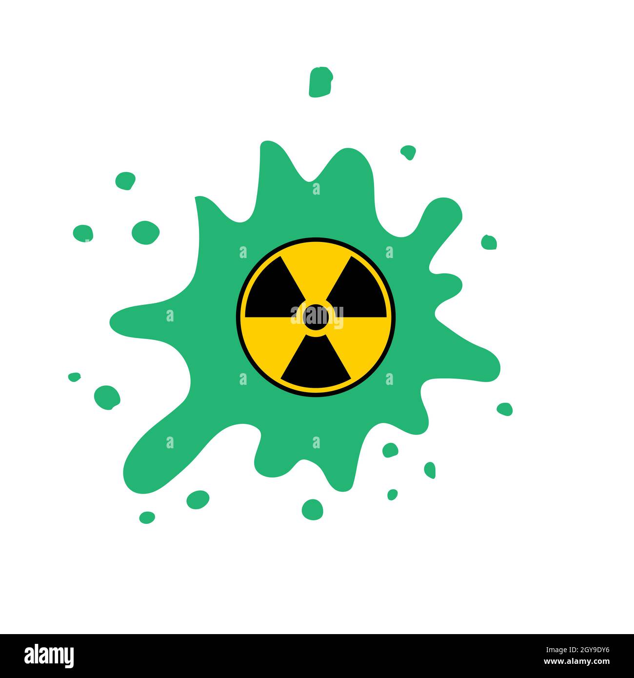 Ionizing Radiation Sign. Radioactive Contamination Symbol. Warning Danger Hazard on White Background. Stock Photo