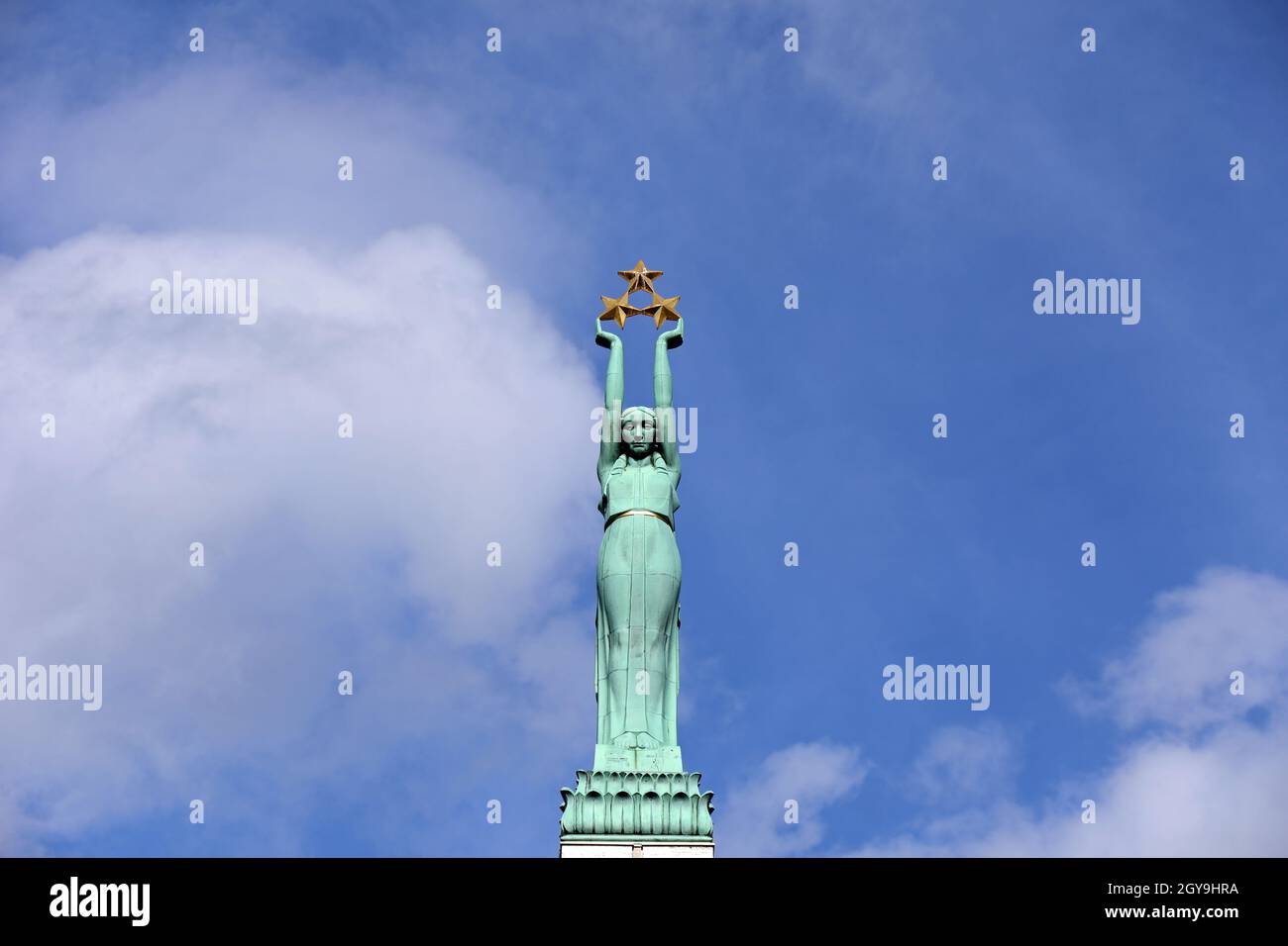 Freedom Monument in Riga Stock Photo