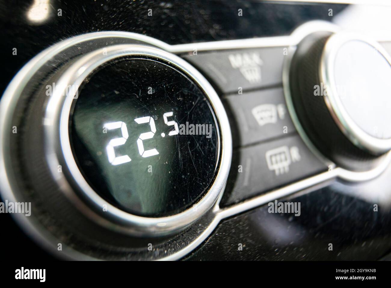 Detail of buttons of Climate control and car ventilation Stock Photo