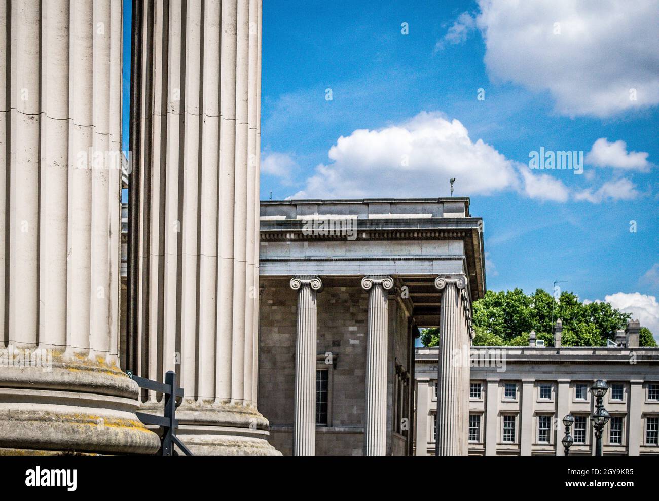 London, England - JUNE 16, 2018: Greek style columns and building at ...