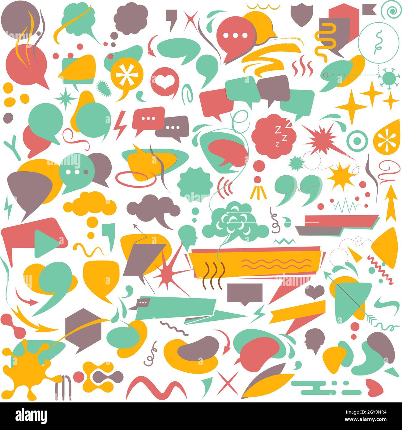 Seamless pattern background with abstract comic retro cartoon bubbles ...
