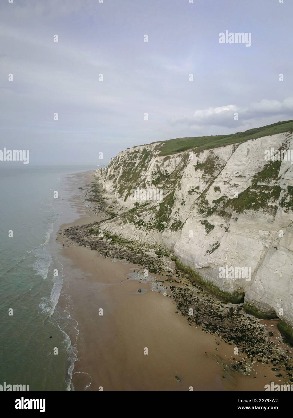 French Cliff aerial across the english channel Stock Photo - Alamy