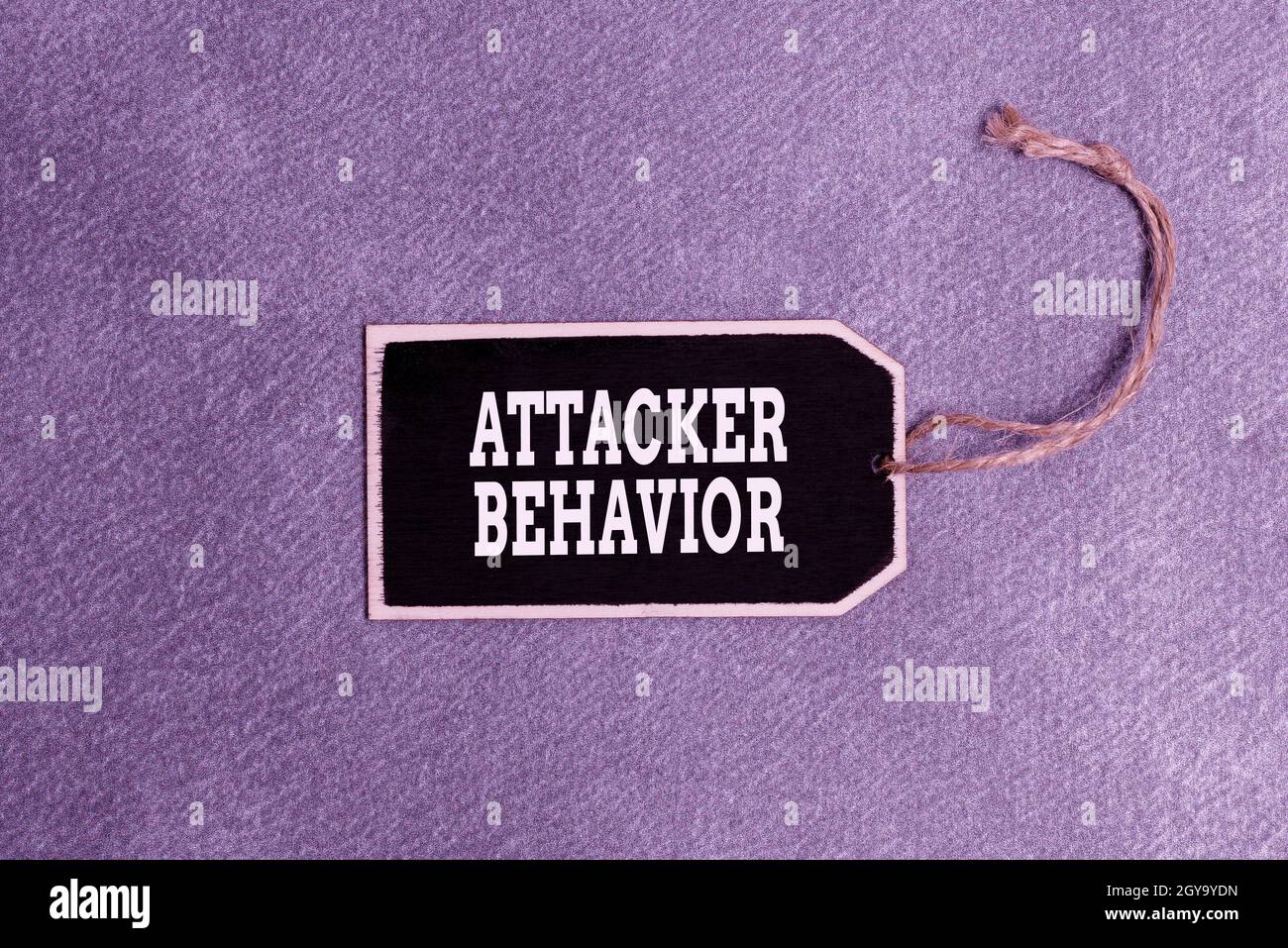 Text sign showing Attacker Behavior, Business idea analyze and predict the attacker behavior of the attack Collection of Blank Empty Sticker Tags Tied Stock Photo