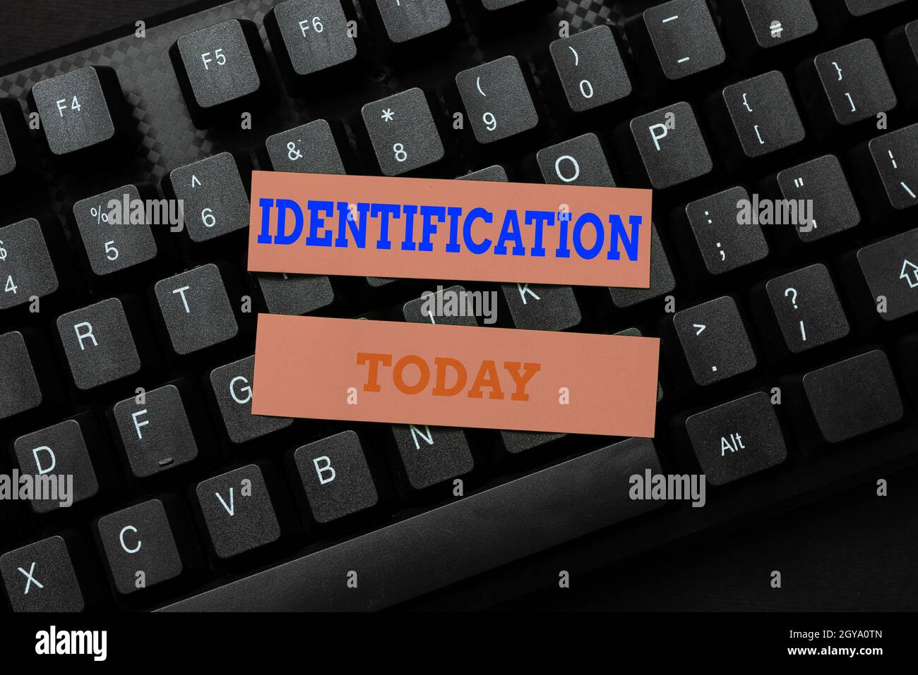 Sign displaying Identification, Concept meaning an action or procedure to identify someone or