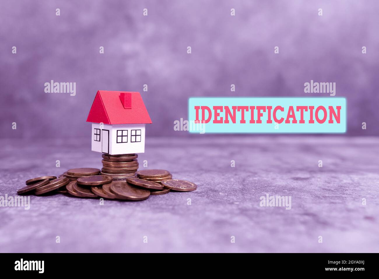 Sign displaying Identification, Word for an action or procedure to