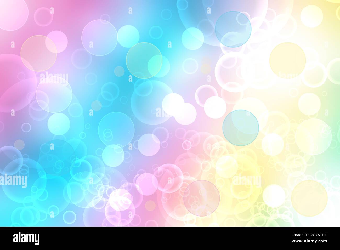 Rainbow background. Abstract fresh delicate pastel vivid colorful fantasy rainbow background texture with defocused bokeh lights. Beautiful light text Stock Photo