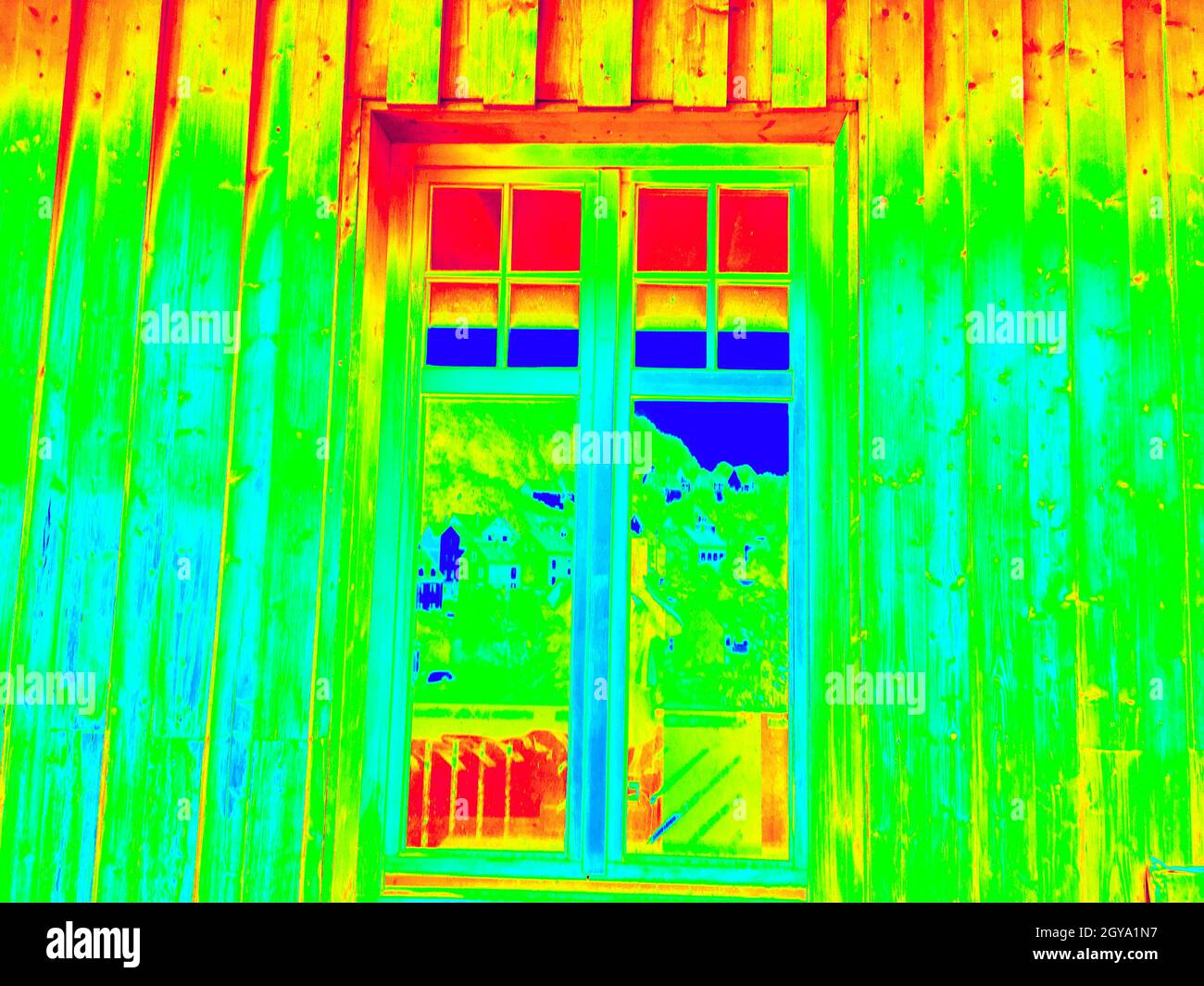 Thermal image recordings of temperature differences in infrared light Stock Photo