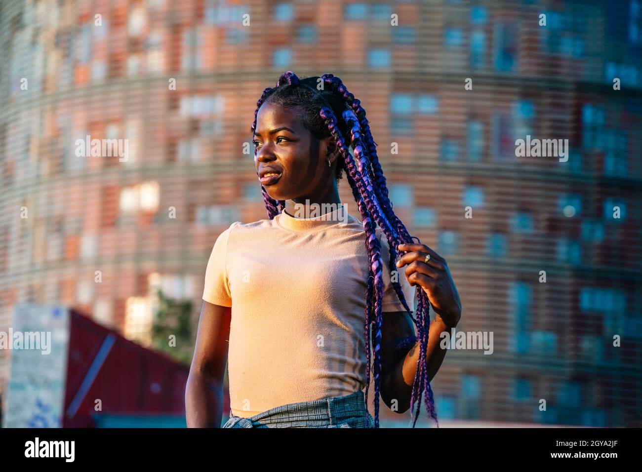African woman brazilian braids hi-res stock photography and images - Alamy