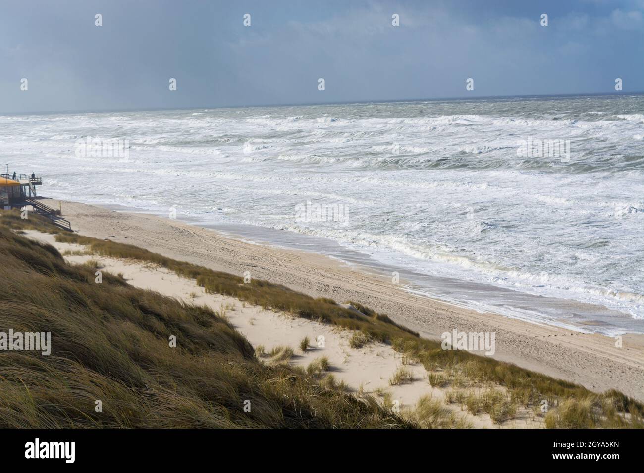 Coastal landscape of the island of Sylt after the storm surge Stock Photo