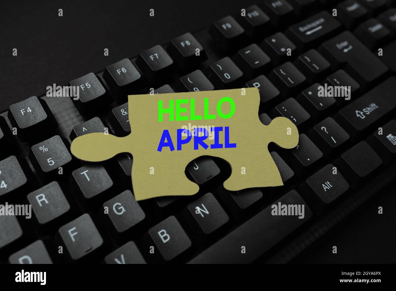 Hand writing sign Hello April, Business showcase a greeting expression ...
