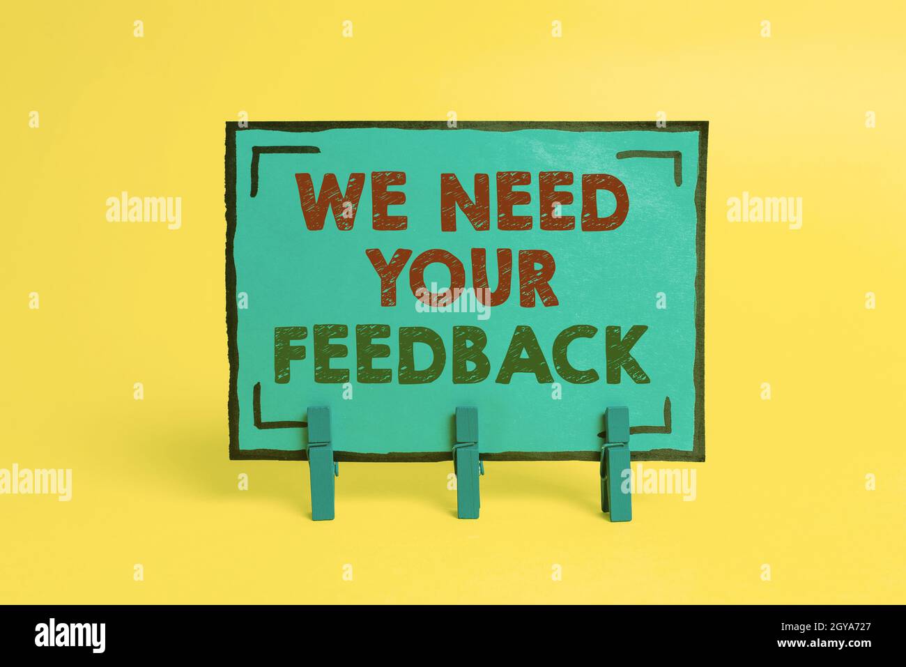 Hand writing sign We Need Your Feedback, Business showcase Give us your ideas and suggestions on what to improve Colorful Idea Presentation Displaying Stock Photo