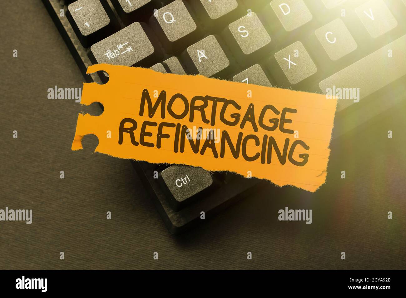 Conceptual display Mortgage Refinancing, Business showcase process of replacement of an existing debt obligation Connecting With Online Friends, Makin Stock Photo