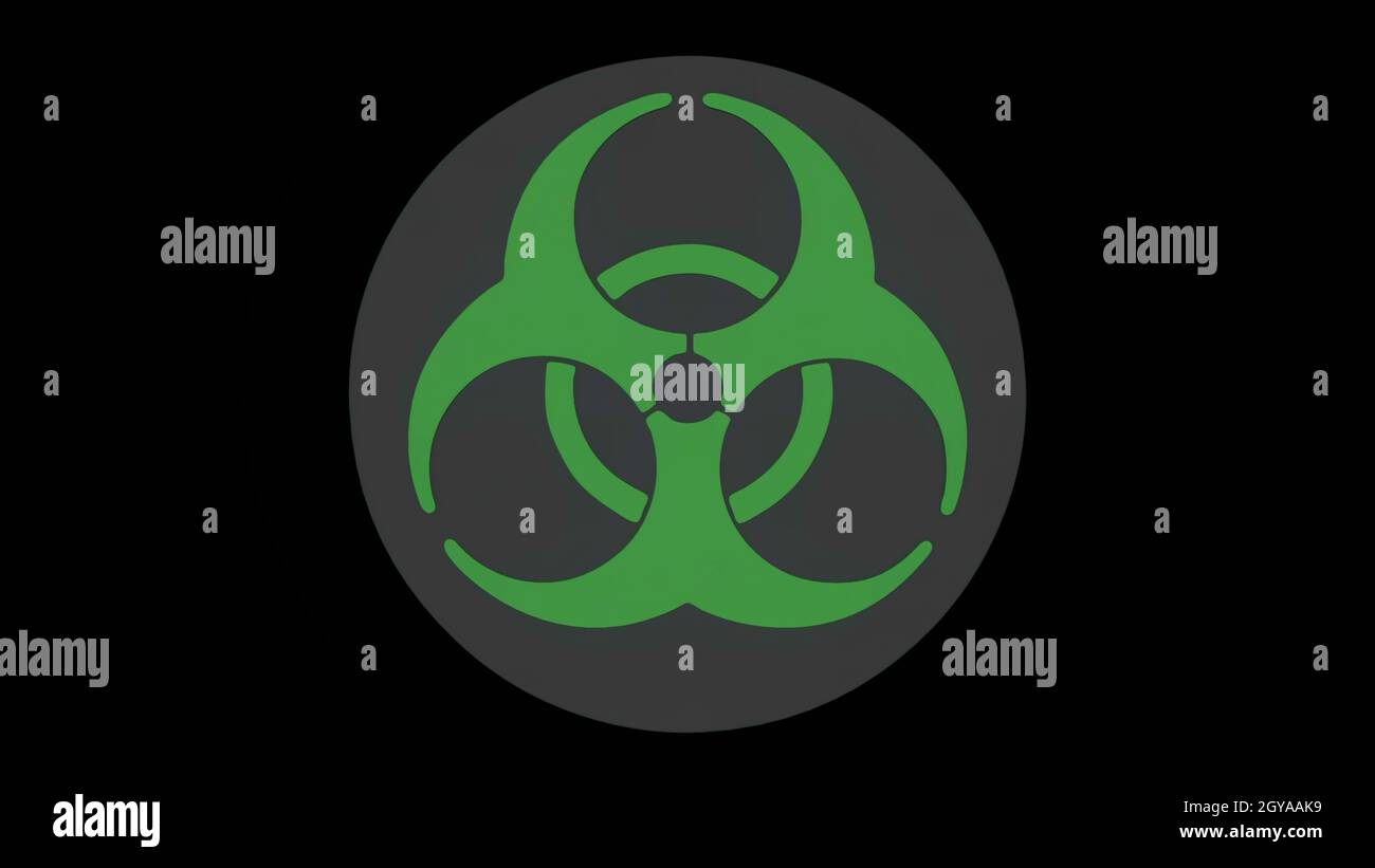 Radiation Biohazard Death Quarantine. Set Signs. Black Background ...