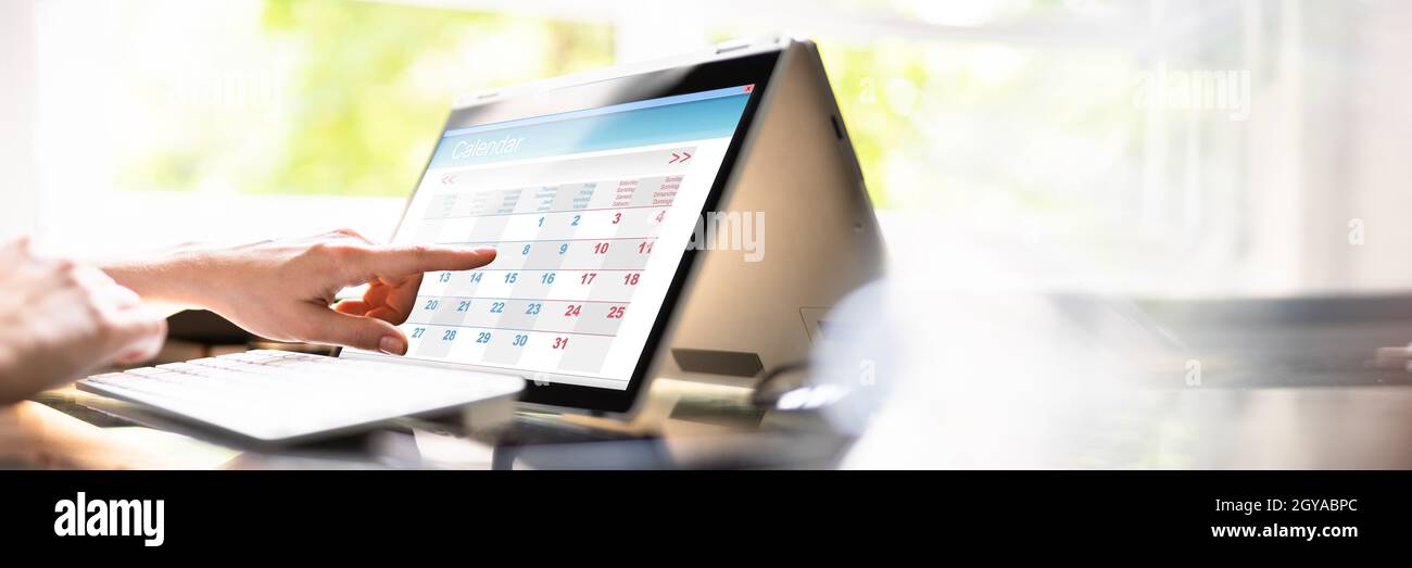 Executive Calendar With Week Agenda On Digital Hybrid Tablet Stock Photo -  Alamy