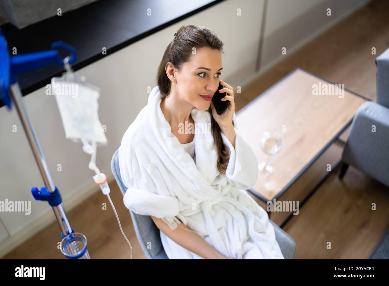 Vitamin Therapy Iv Drip Infusion In Women Blood Stock Photo Alamy