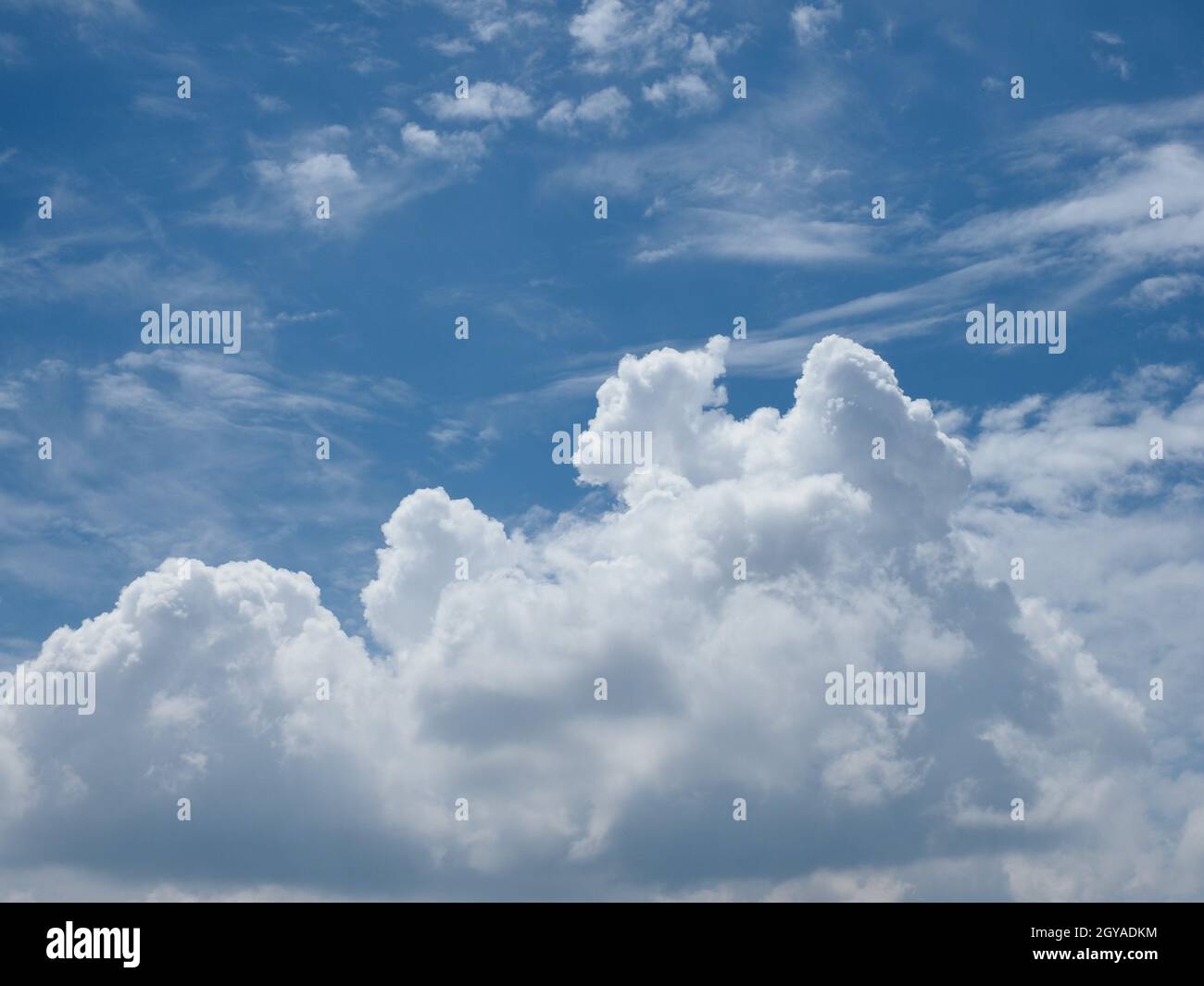 blue sky with clouds useful as a background Stock Photo - Alamy
