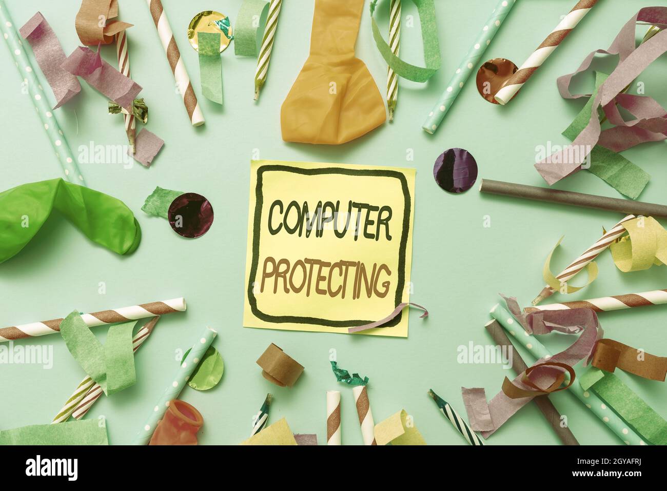 Conceptual caption Computer Protecting, Conceptual photo protecting ...