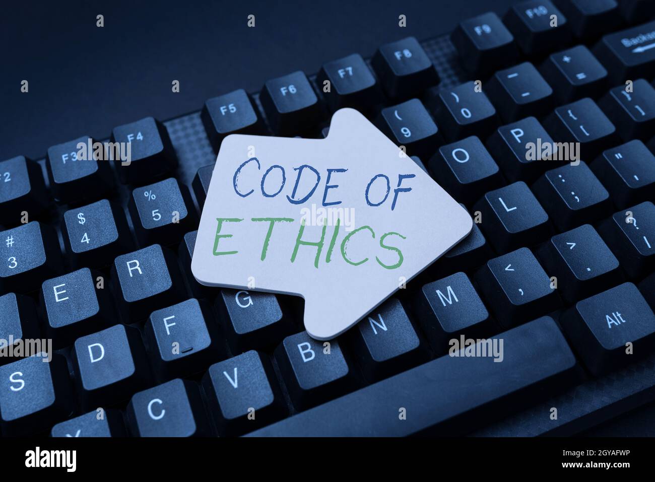 Sign displaying Code Of Ethics, Concept meaning basic guide for