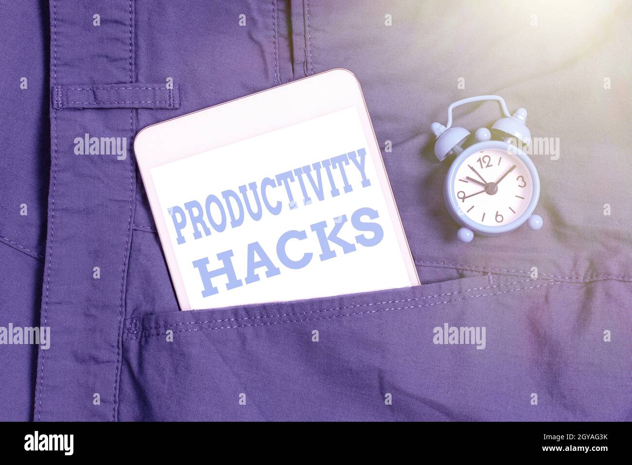 Handwriting text Productivity Hacks, Concept meaning tricks that you get more done in the same amount of time Thinking New Bright Ideas Renewing Creat Stock Photo