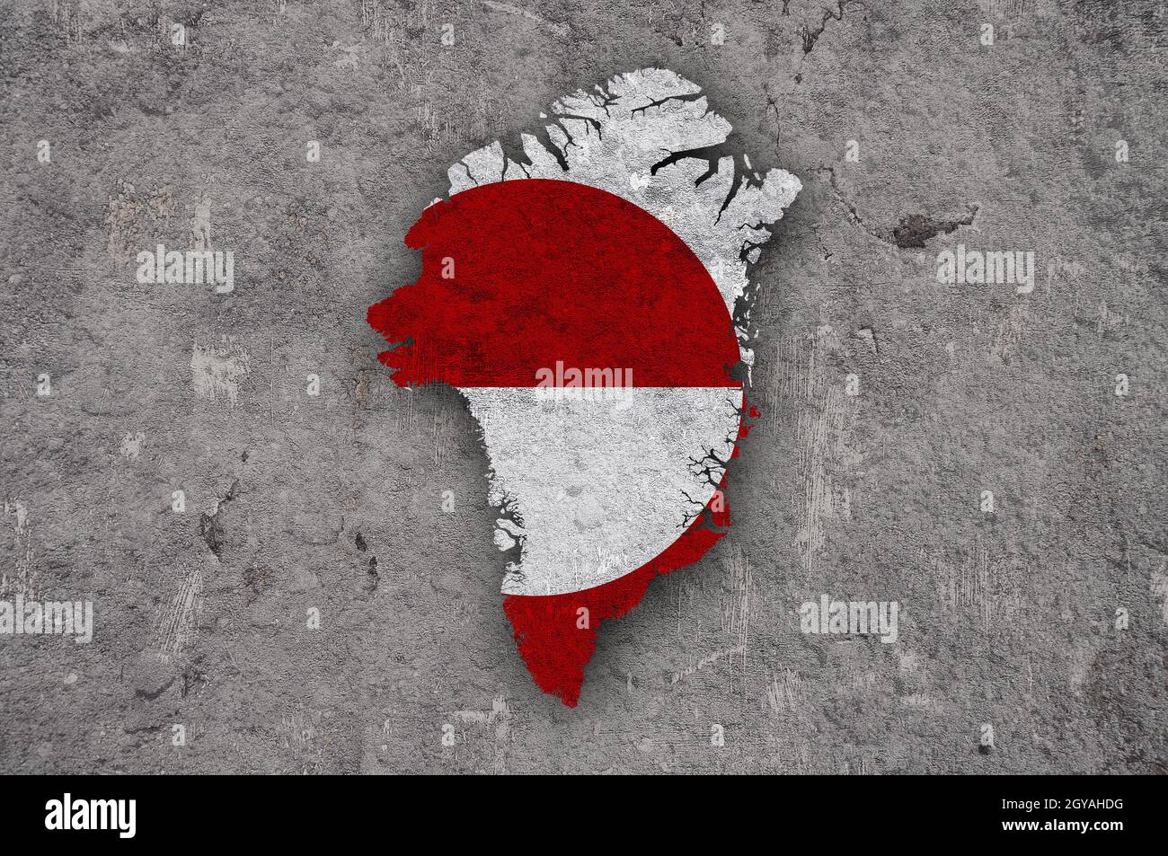 Map and flag of Greenland on weathered concrete Stock Photo - Alamy