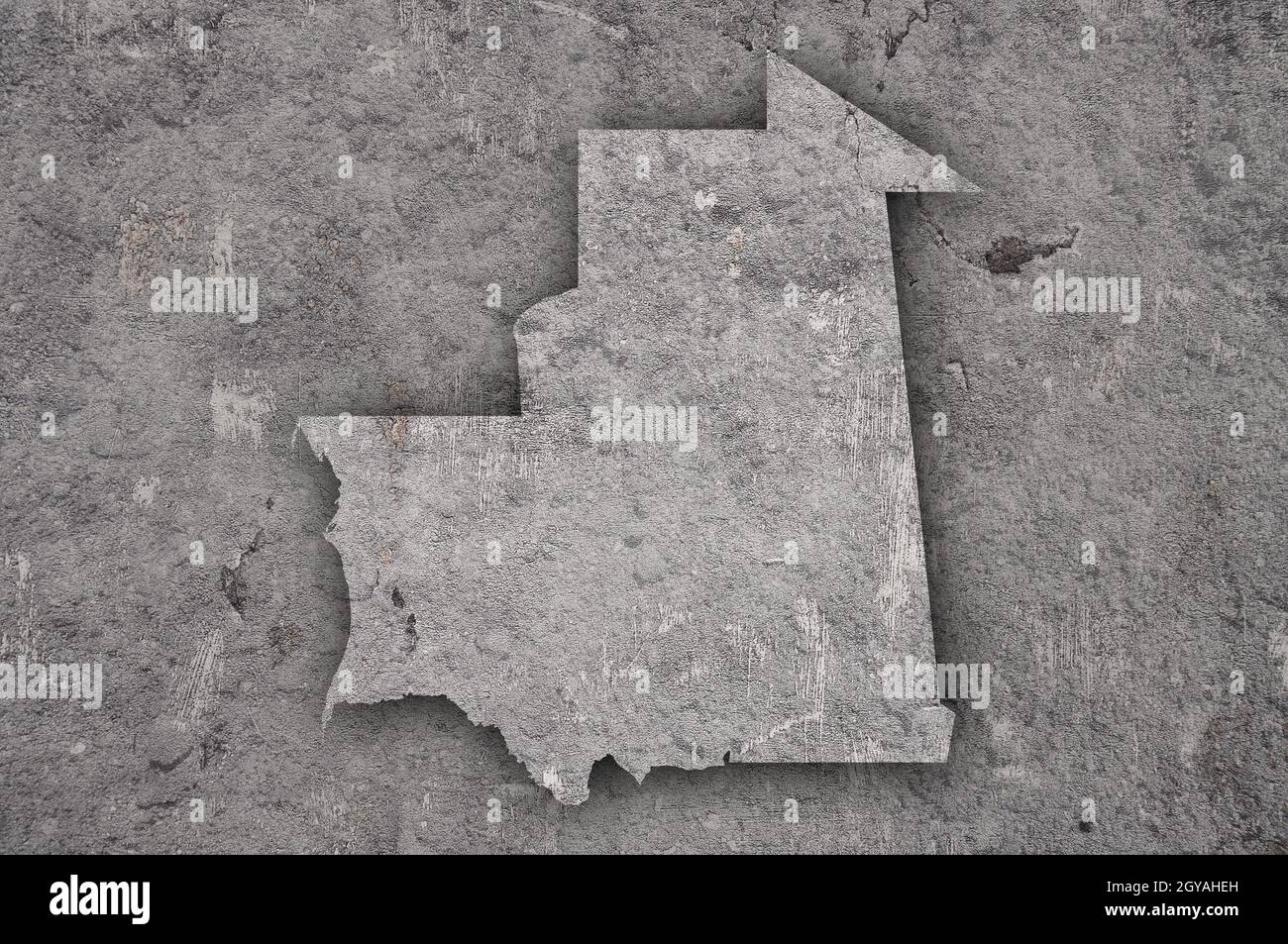 Map of Mauritania on weathered concrete Stock Photo - Alamy