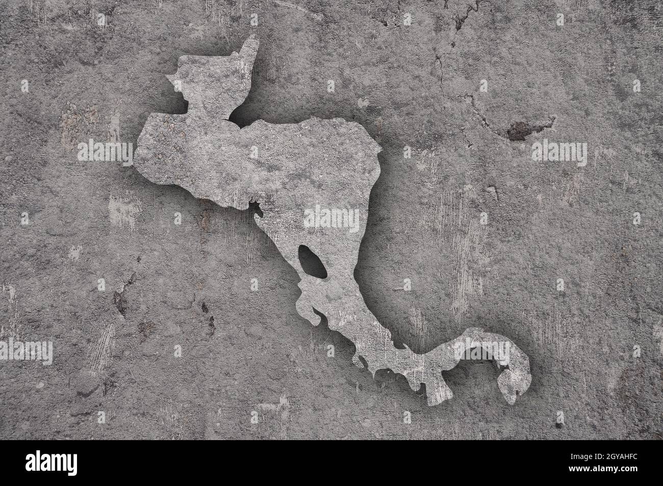 Map of Central America on weathered concrete Stock Photo - Alamy
