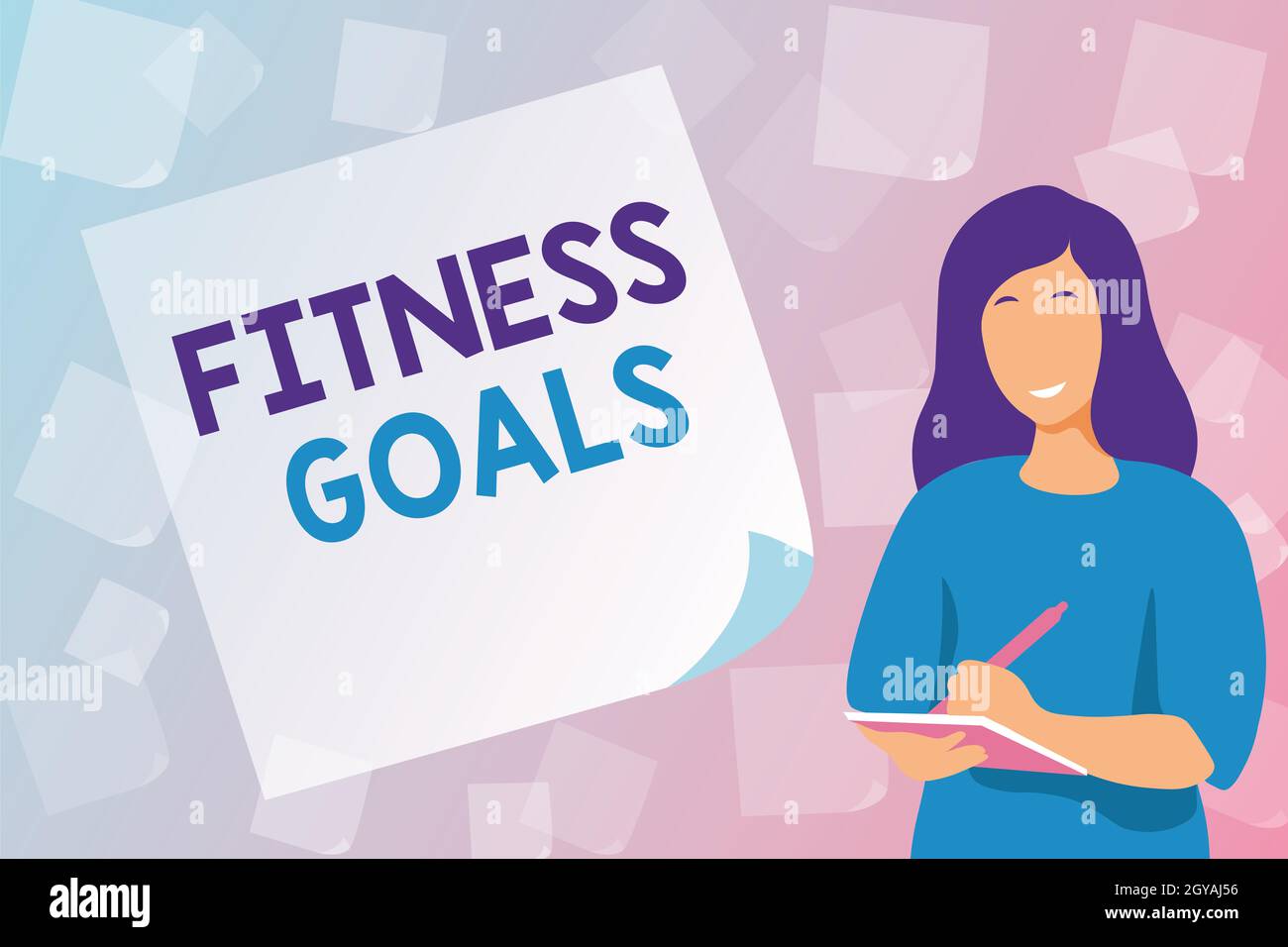 Hand writing sign Fitness Goals, Word for Loose fat Build muscle Getting  stronger Conditioning Typing New Student Workbooks, Creating And Publishing  O Stock Photo - Alamy