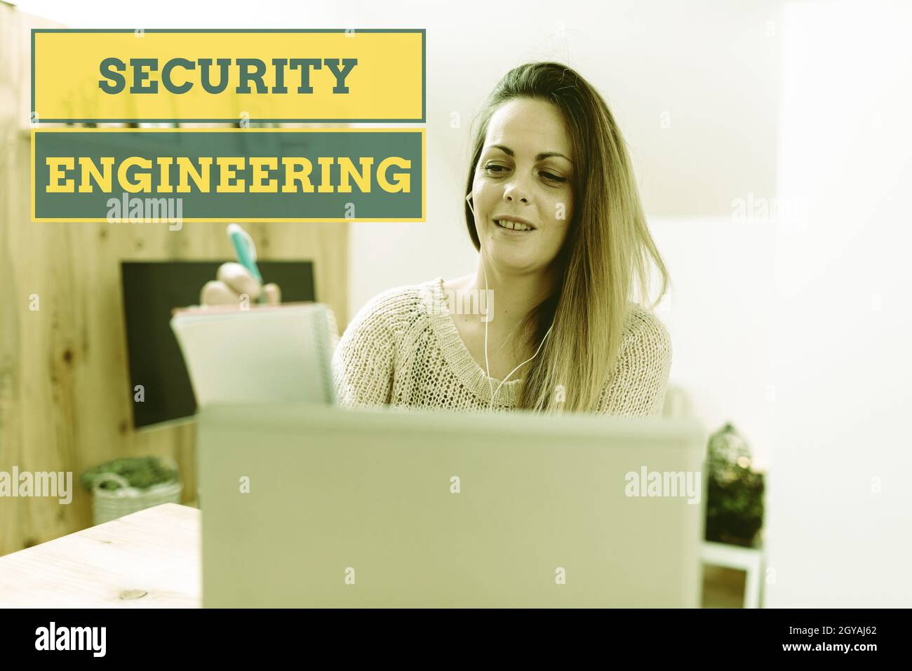 Conceptual display Security Engineering, Word Written on focus on the ...