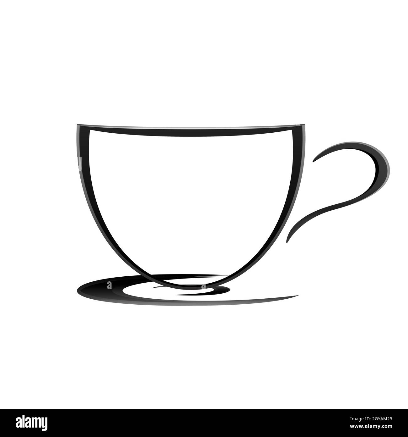 Coffee cup isolated on white background illustration Stock Photo