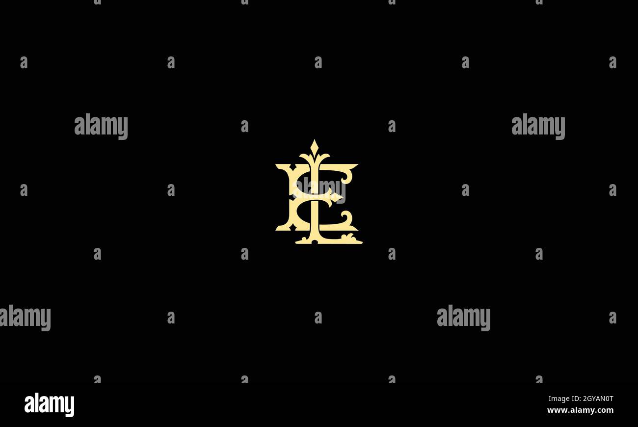 LETTERS EL LOGO DESIGN WITH NEGATIVE SPACE EFFECT FOR ILLUSTRATION USE Stock Vector
