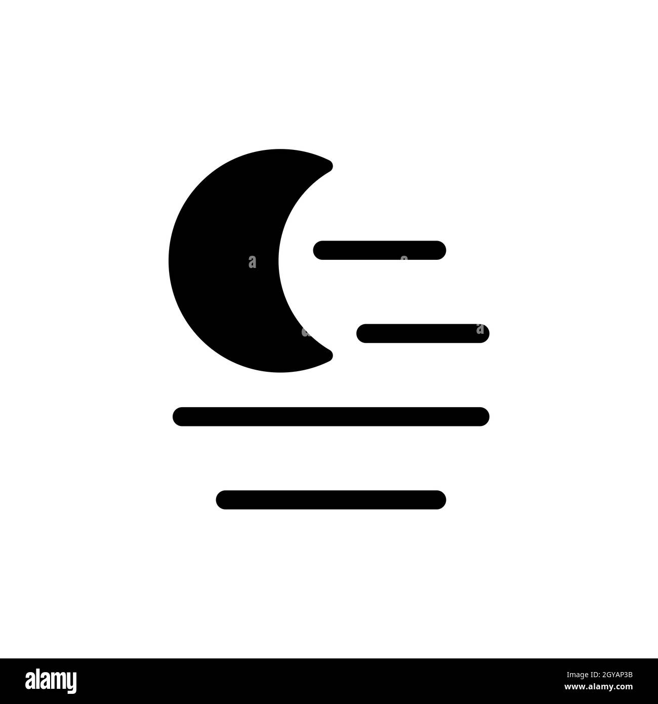 Fog night vector glyph icon. Meteorology sign. Graph symbol for travel ...
