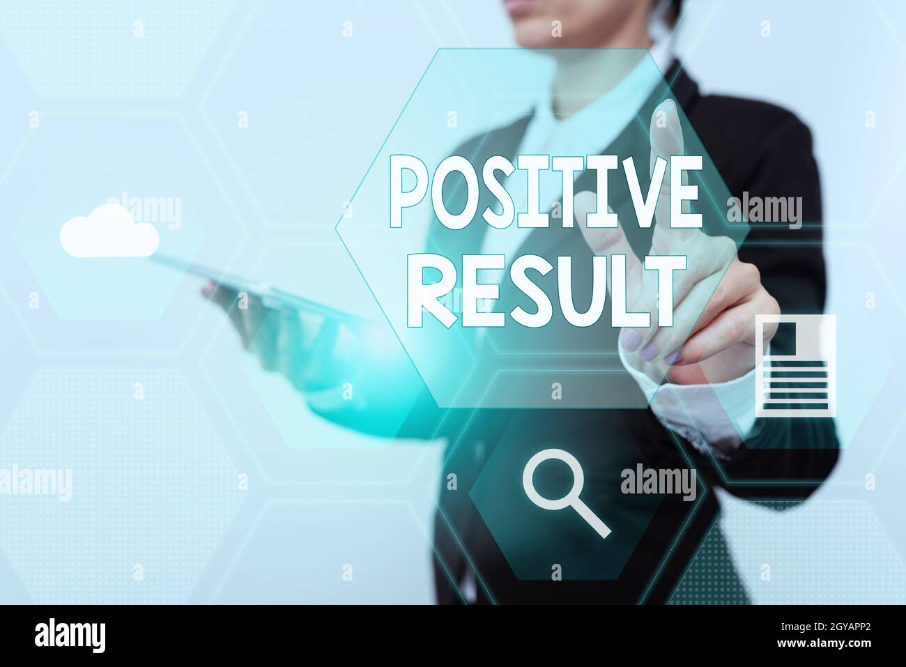 Text caption presenting Positive Result, Conceptual photo shows that a ...