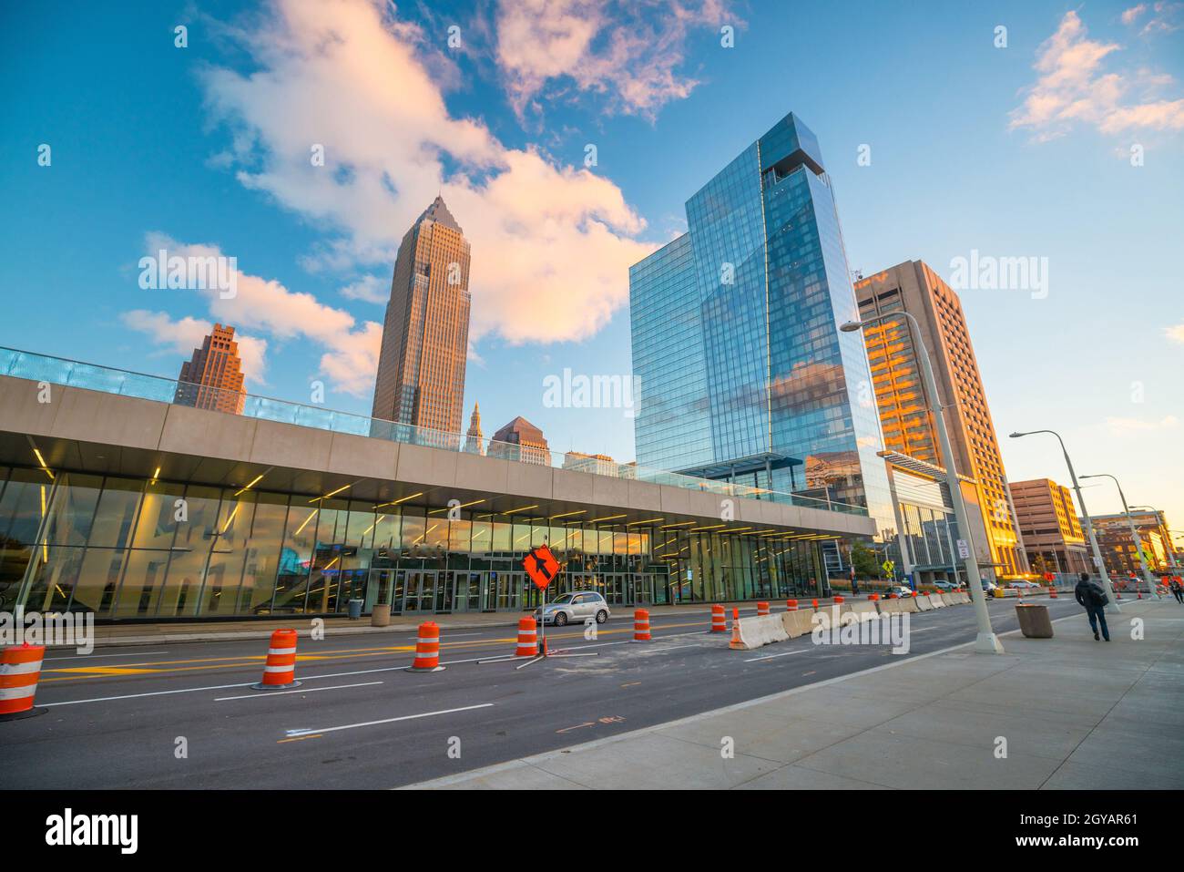 View of downtown Cleveland skyline in Ohio USA Stock Photo - Alamy