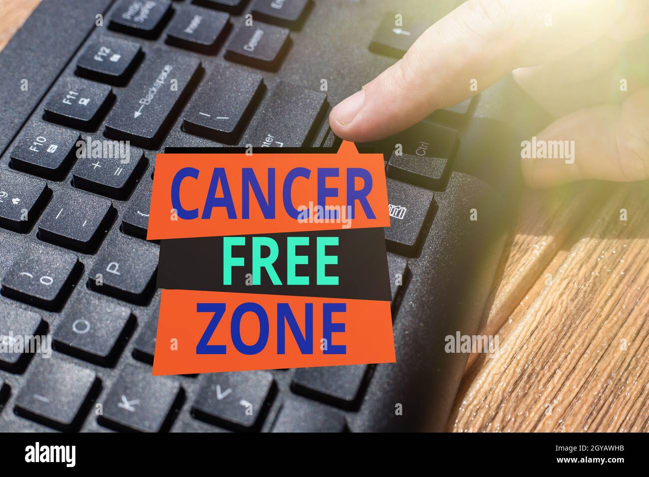 Conceptual display Cancer Free Zone, Business overview supporting