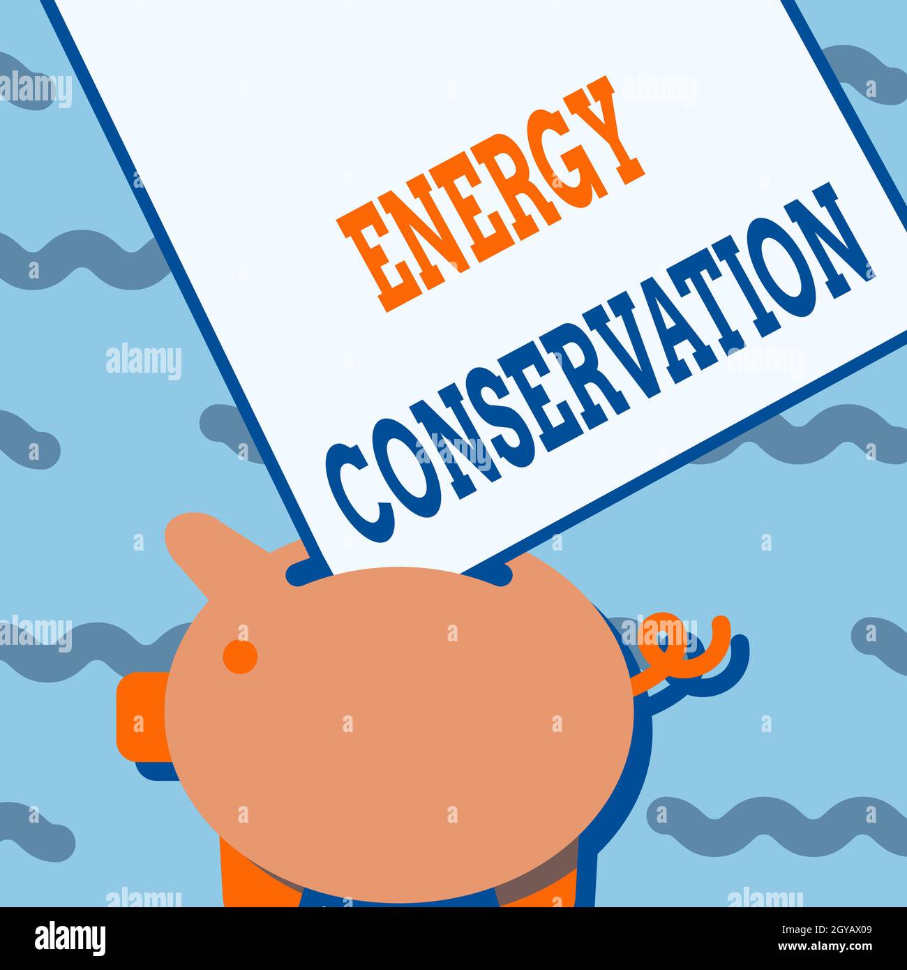 Inspiration showing sign Energy Conservation, Conceptual photo Reduction in the amount of energy consumed in a process Piggy Bank Drawing With Large S Stock Photo