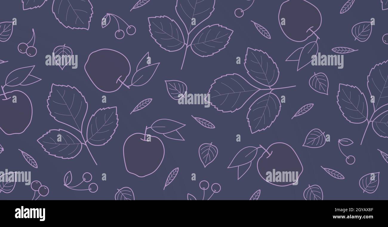Blue Graphics Fall Blue background with many autumn foliage - Vector illustration Stock ...