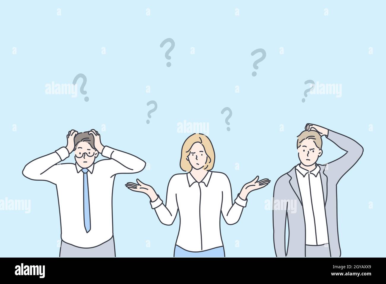 Business, problem, thinking, brainstorming set concept. Group team of ...