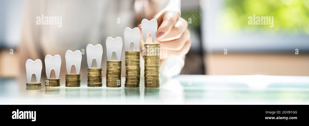 Dental Implant And Dental Insurance. Save Money And Tax Stock Photo Alamy