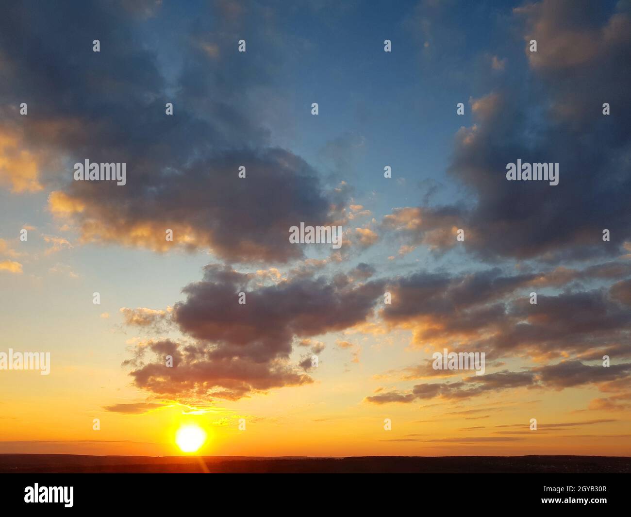 Evening scene of the sunset and unbelievably beautiful clouds Stock ...